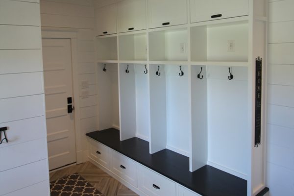 Custom built-in mudroom cabinetry