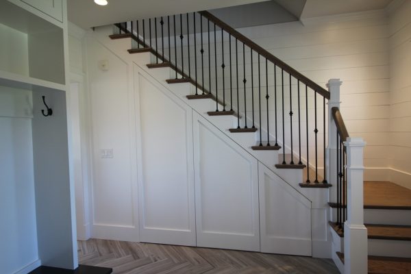 Mudroom stairs that add clean design appeal