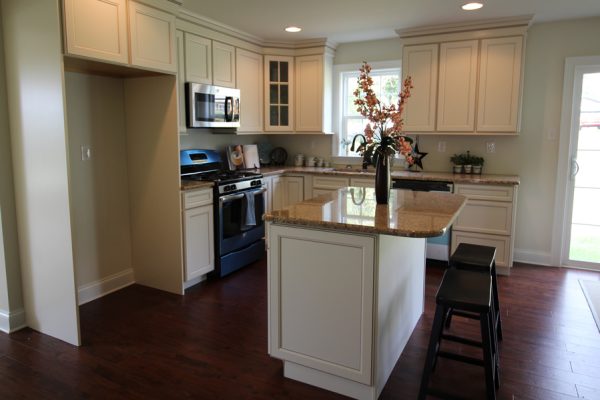 Not just stylish but easy to get around this island that also features space for stools